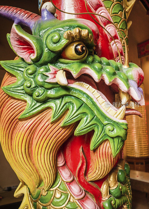 Dragon inside GuanDi temple in吉隆坡马来西亚